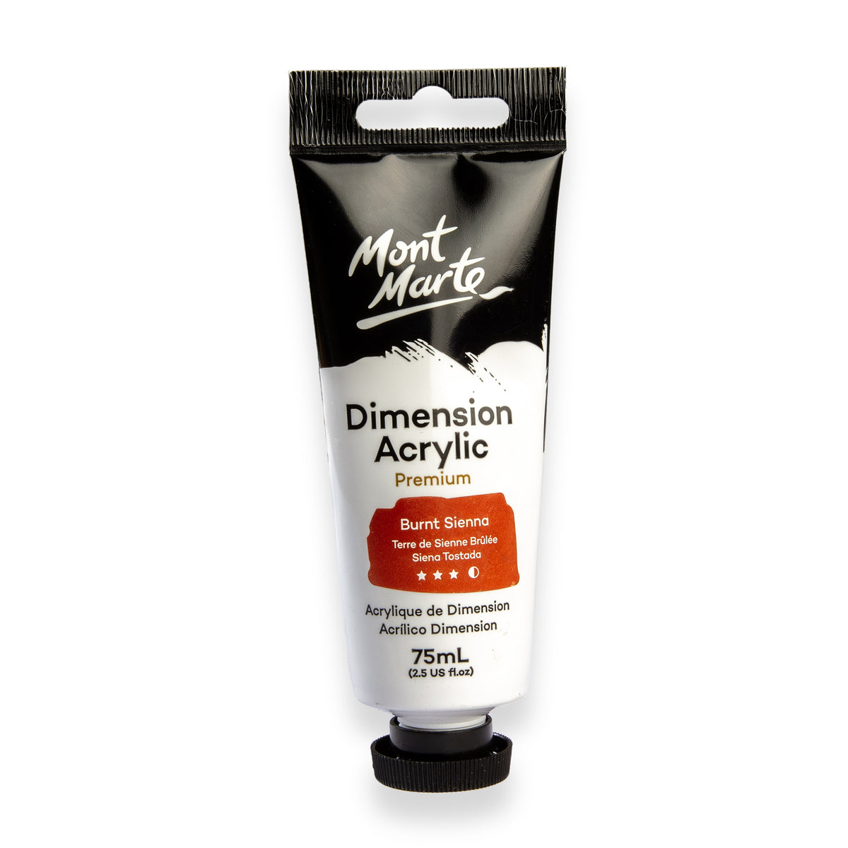 75ml Dimension Premium Heavy Body Acrylic Paint Tube - Burnt Sienna - Mont Marte
