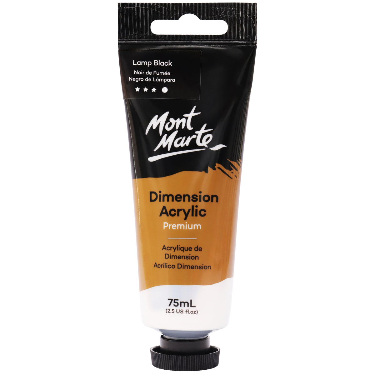 75ml Dimension Acrylic Premium Paint Tube - Lamp Black - Mont Marte