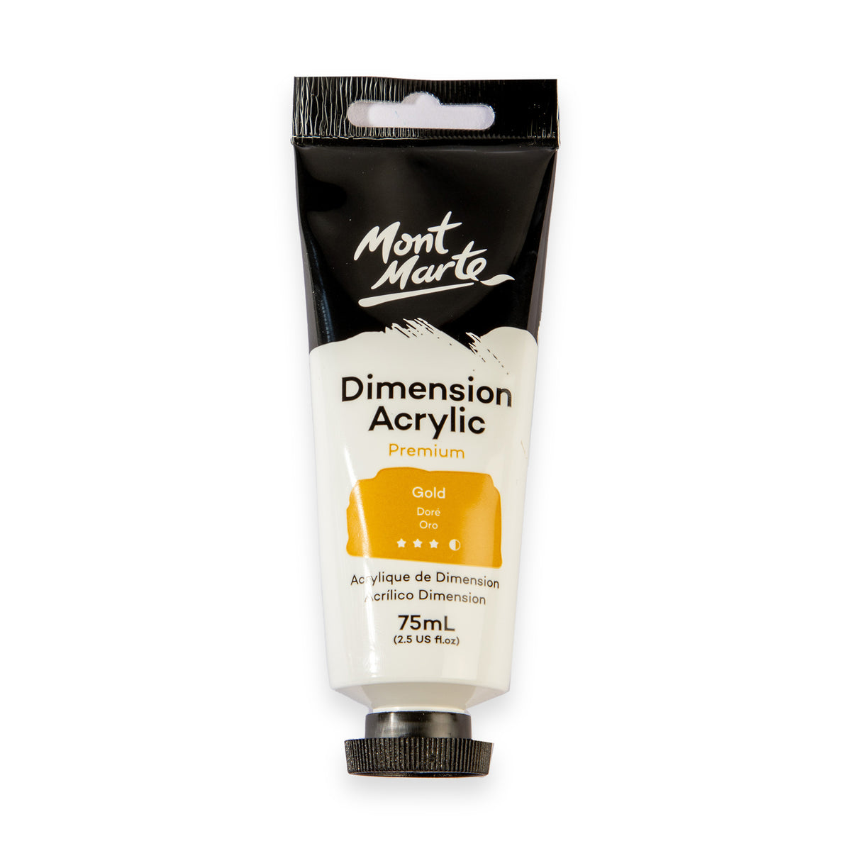 75ml Dimension Acrylic Premium Paint Tube - Gold - Mont Marte