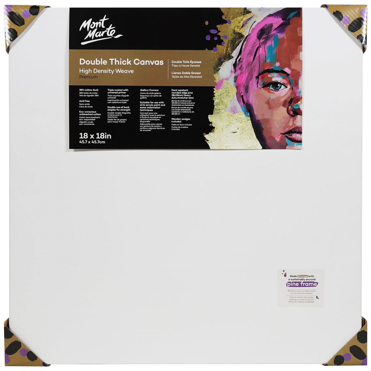 45.7 x 45.7cm Double Thick Premium Canvas - Mont Marte
