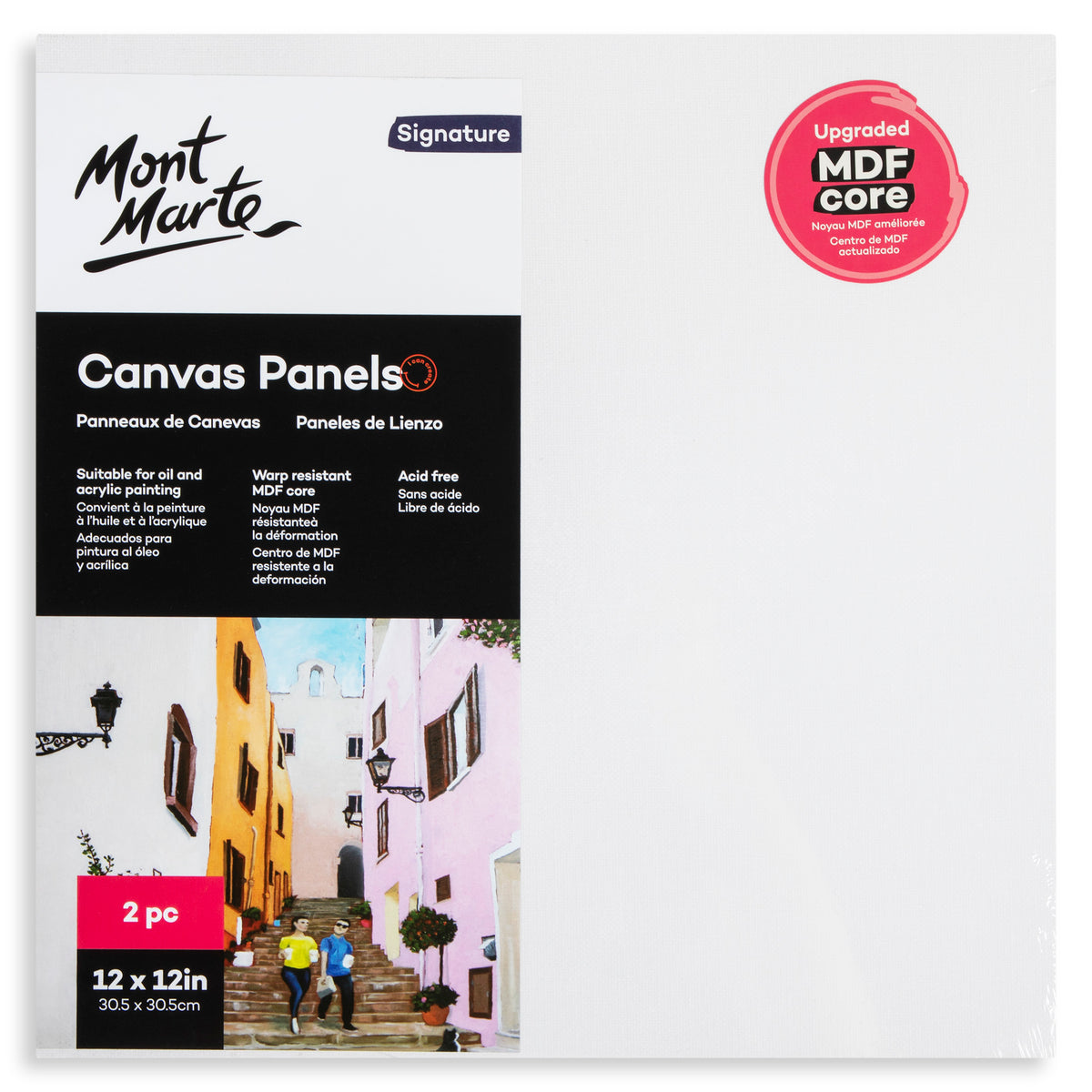 2 Pack Canvas Panel 30.5 x 30.5cm - Signature - Mont Marte