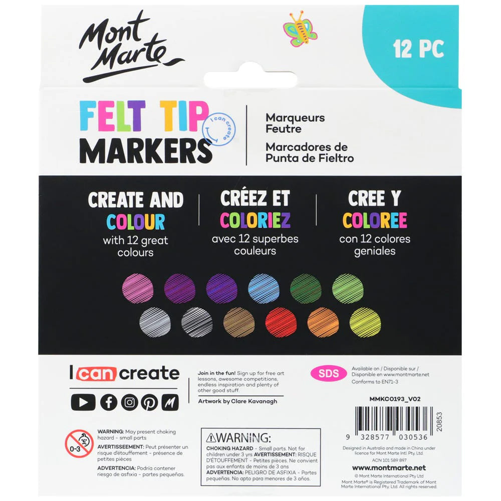 Felt Tip Markers - 12 Pack