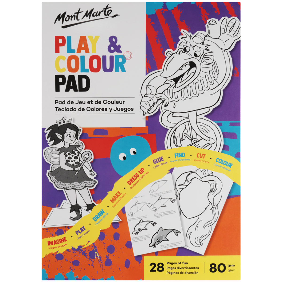 A4 Colour and Play Pad - 28 Sheets - Mont Marte