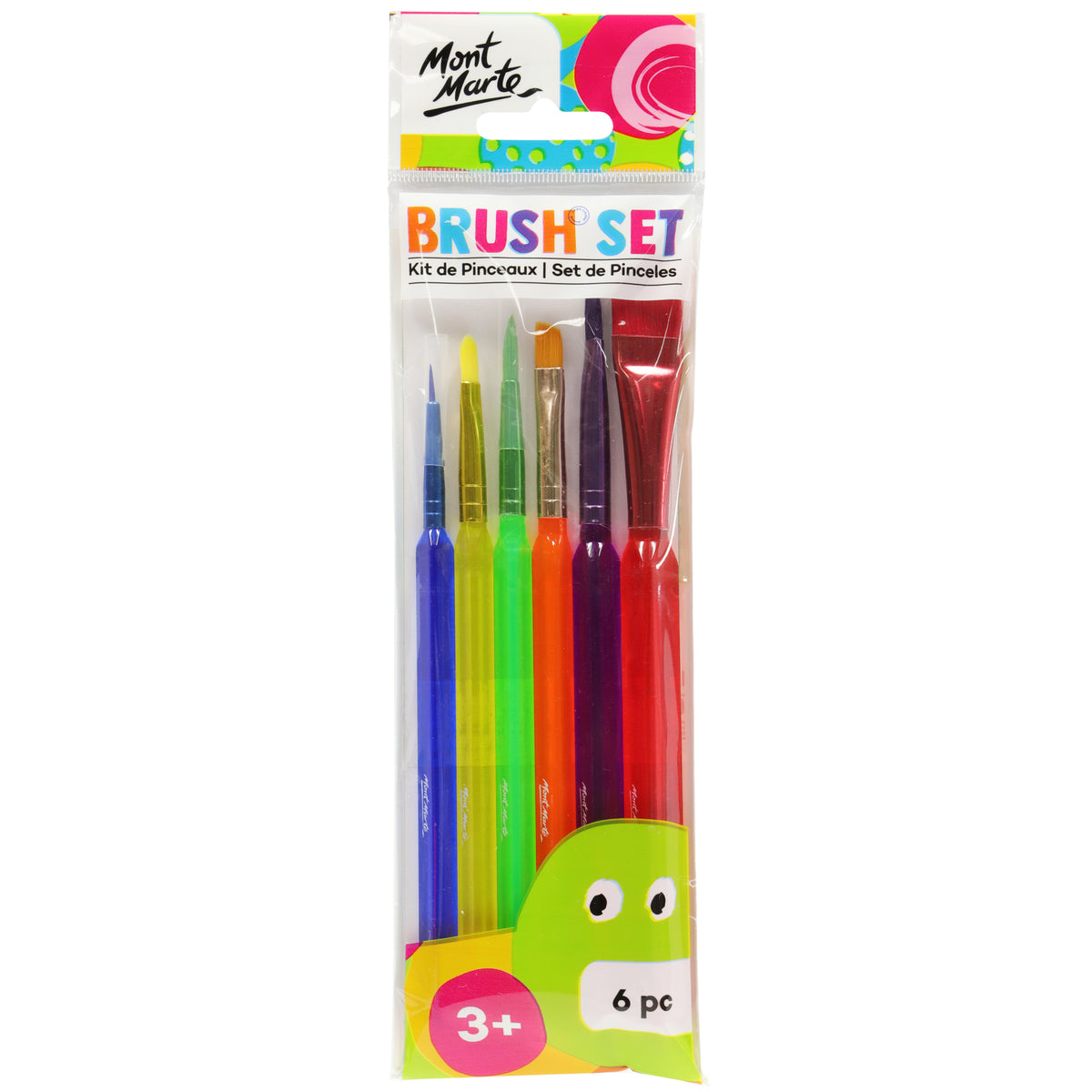 6 Piece Kids Brush Set with Tri-Grip Handles - Mont Marte
