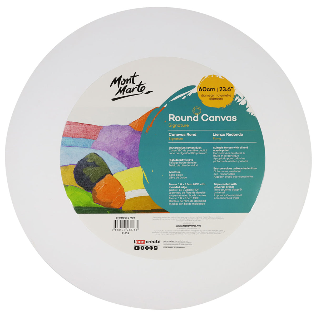 Round Canvas - 60cm Diameter - Mont Marte
