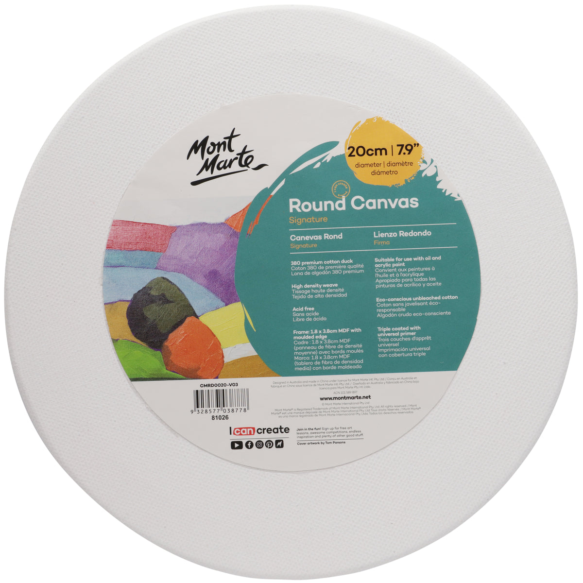Round Canvas - 20cm - Mont Marte