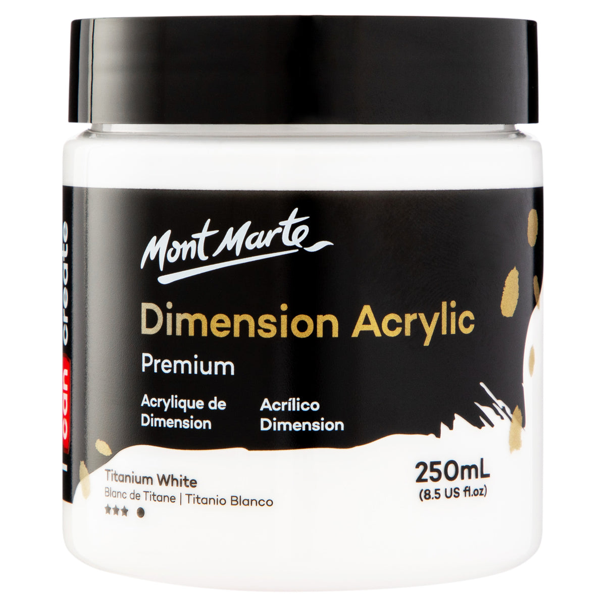 Dimension Acrylic Premium 250ml - Titanium White - Mont Marte