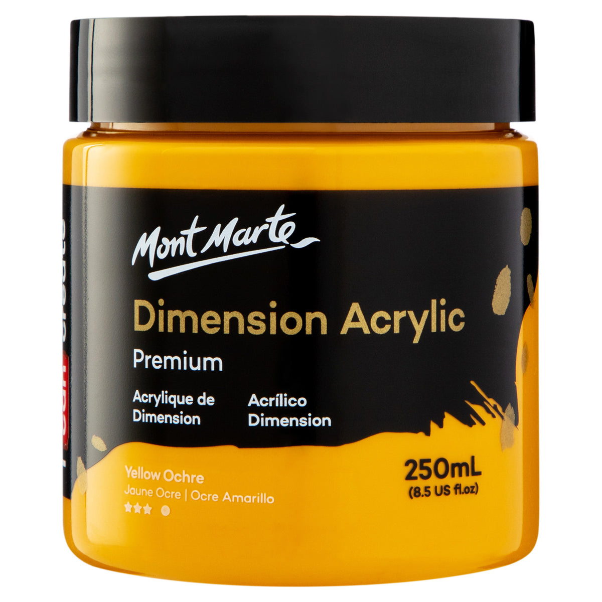 250ml Dimension Heavy Body Acrylic Paint - Yellow Ochre - Mont Marte