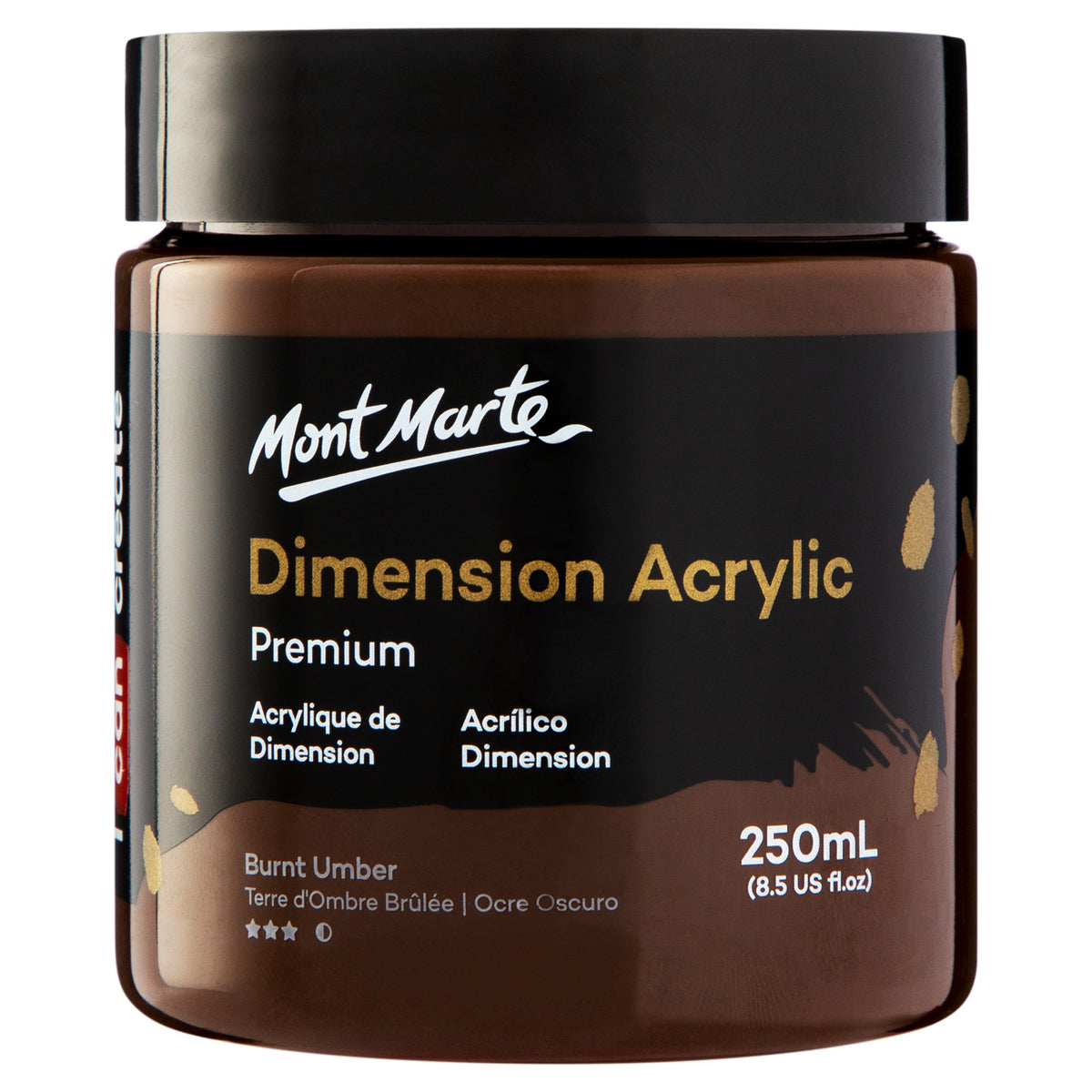 250ml Dimension Heavy Body Acrylic Paint - Burnt Umber - Mont Marte