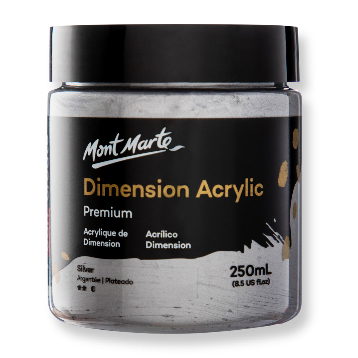 250ml Heavy Body Acrylic Paint - Silver - Mont Marte