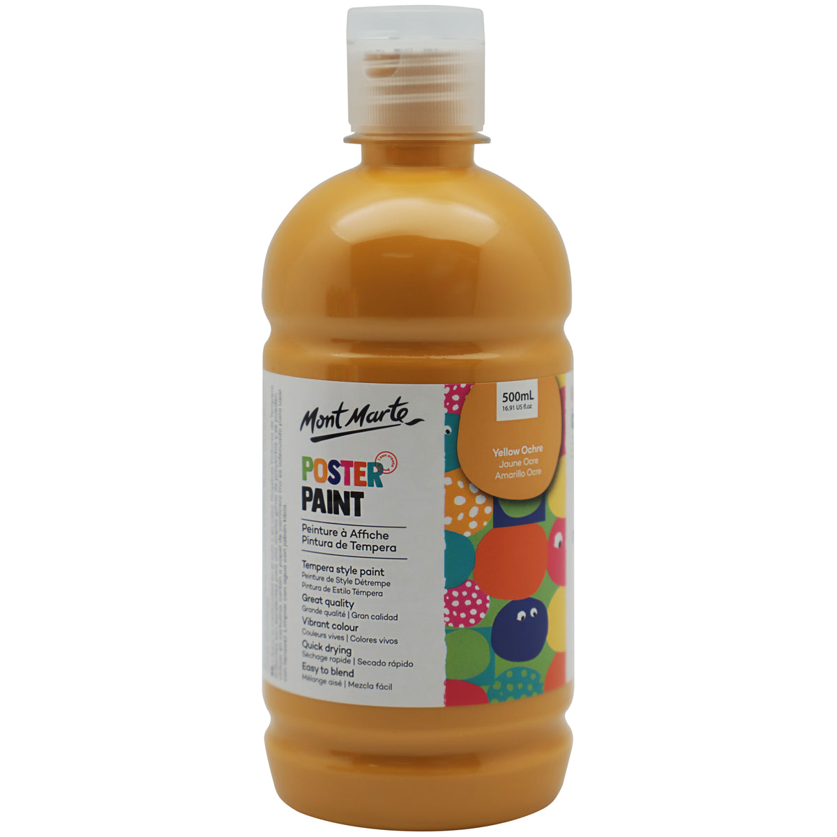 Kids Poster Paint Yellow Ochre 500ml - Mont Marte