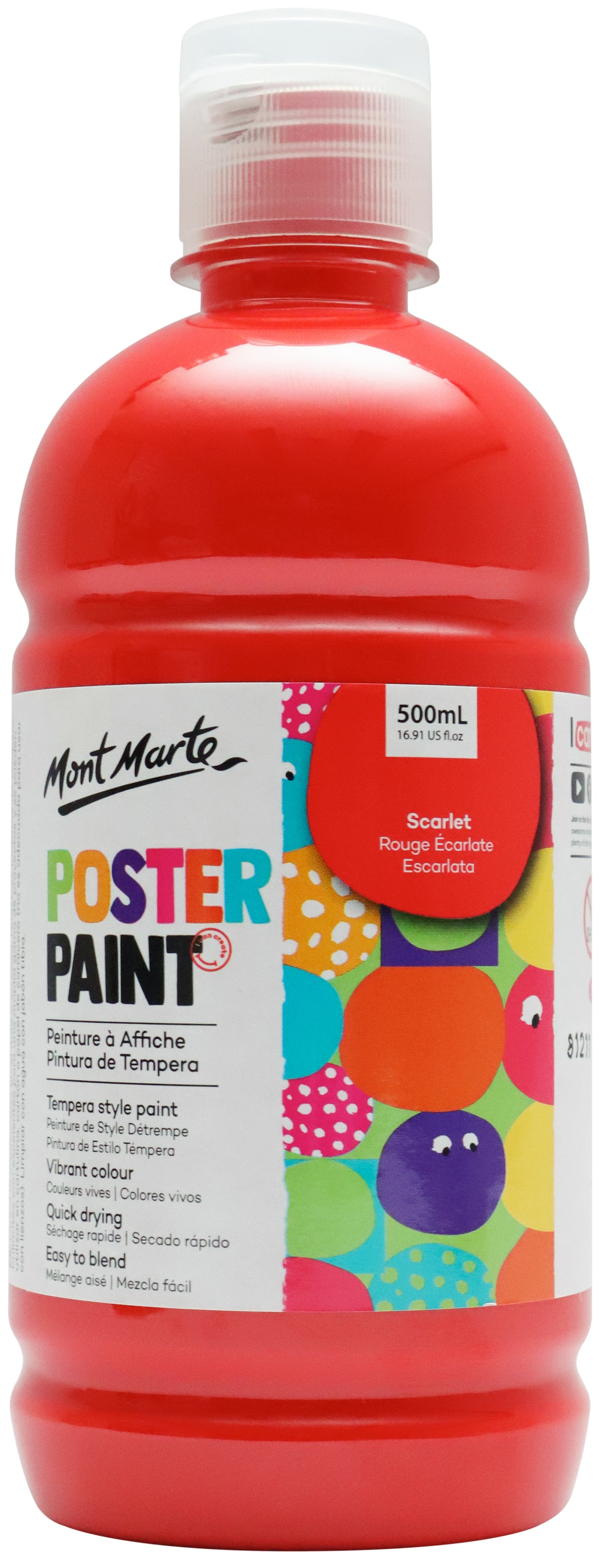 Kids Poster Paint Scarlet 500ml - Mont Marte