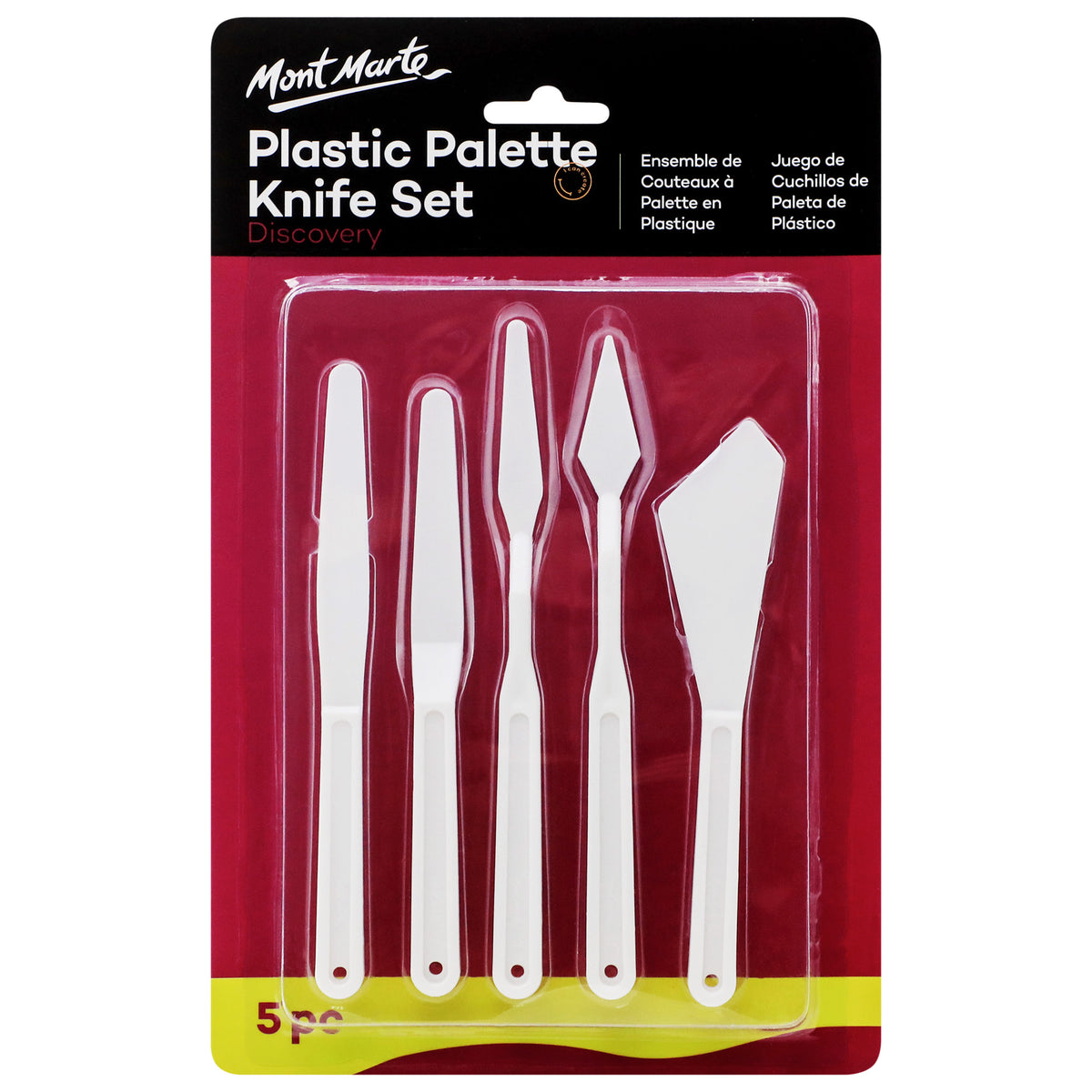 5 Piece Plastic Palette Knife Set - Discovery - Mont Marte