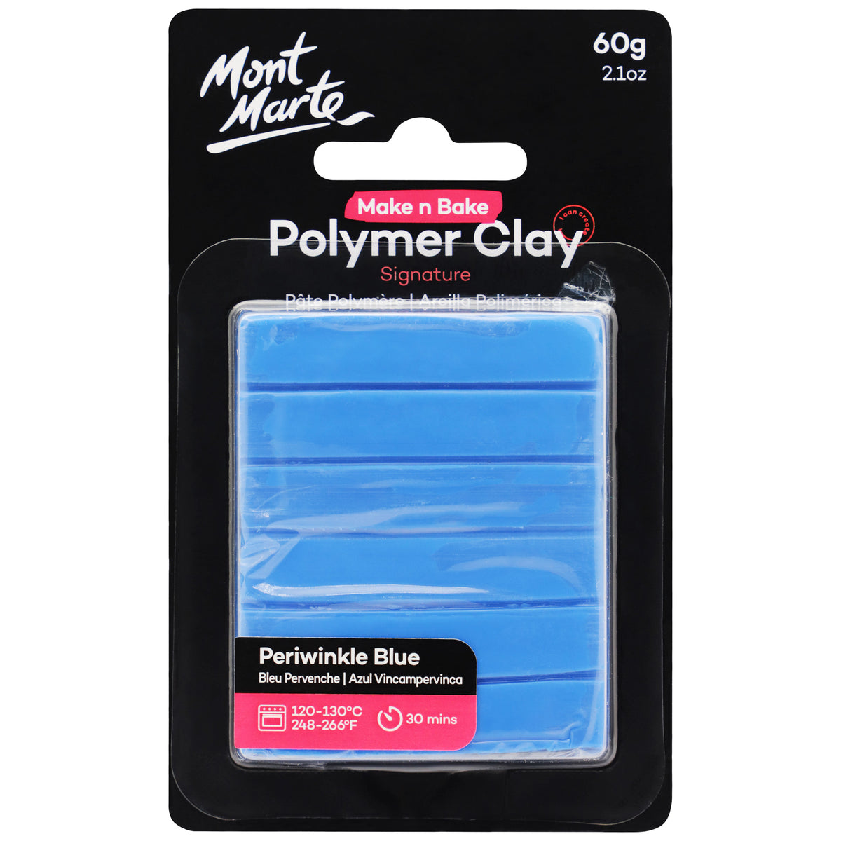 60g Make n Bake Polymer Clay - Periwinkle Blue - Mont Marte