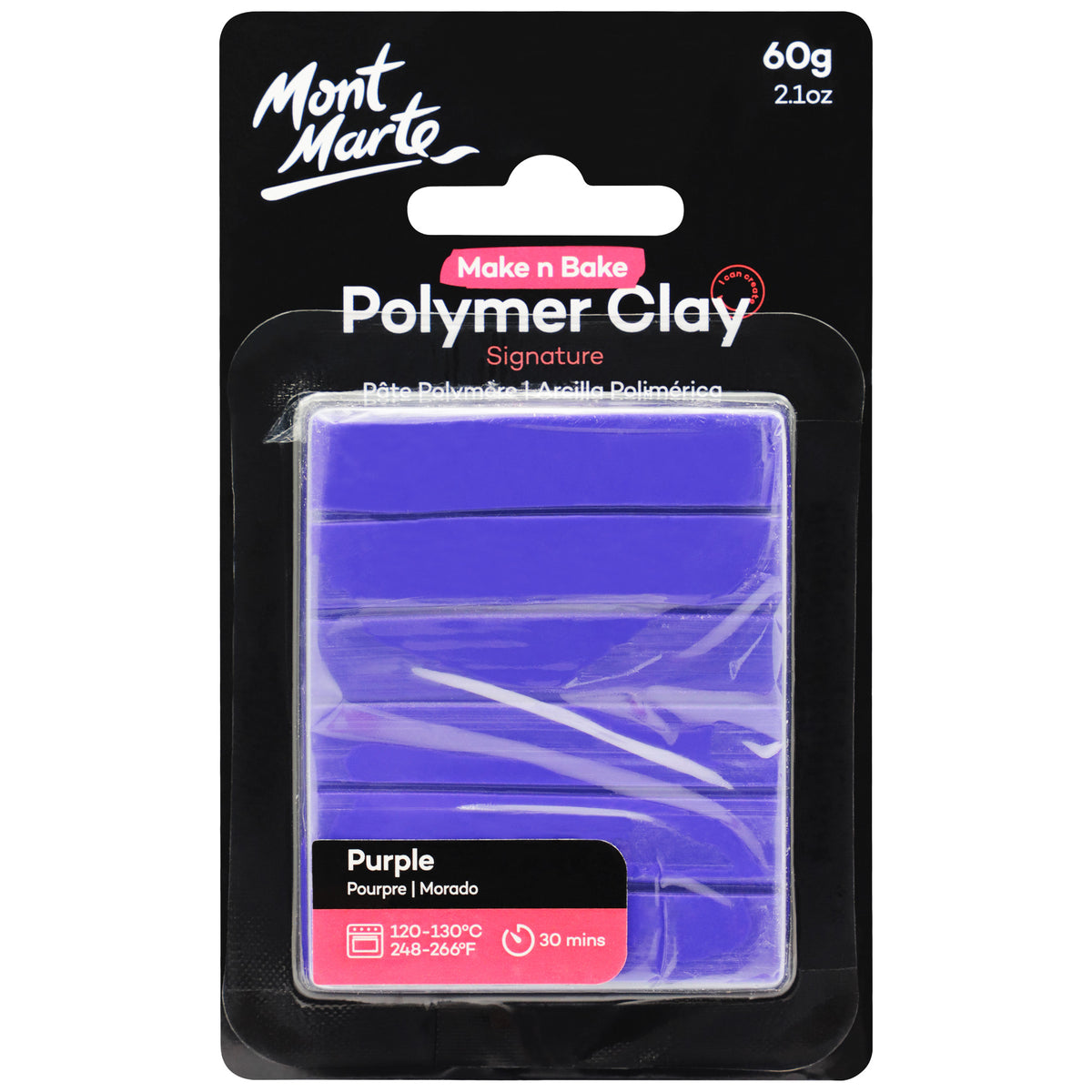 Mont Marte Make n Bake Polymer Clay Signature 60g - Purple - Mont Marte