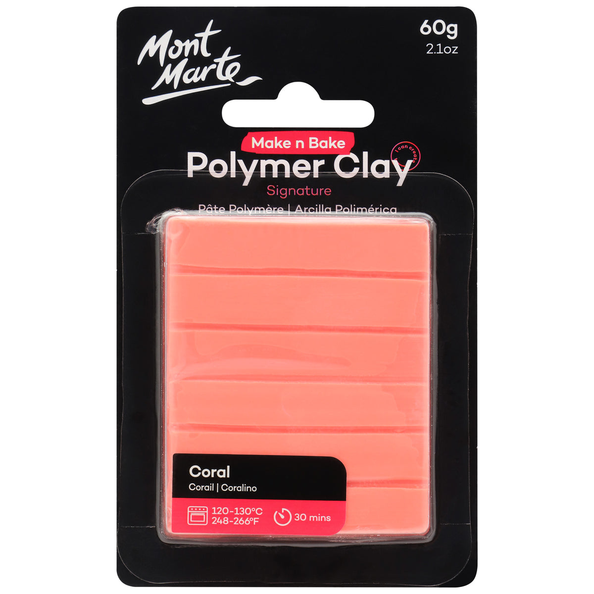 60g Polymer Clay - Coral - Mont Marte