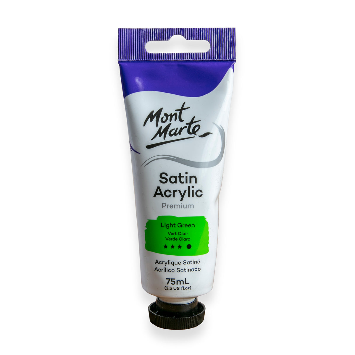 75ml Tube Satin Acrylic Paint - Light Green - Mont Marte