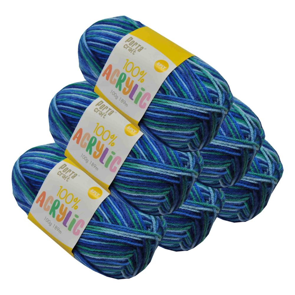 Acrylic Yarn Multi Ocean 100g