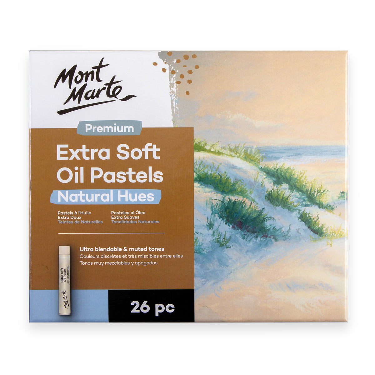 26 Piece Extra Soft Oil Pastels - Natural Hues - Mont Marte