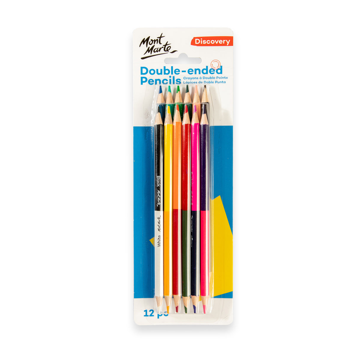 12 Pack Double-Ended Colour Pencils - 24 Colours - Mont Marte