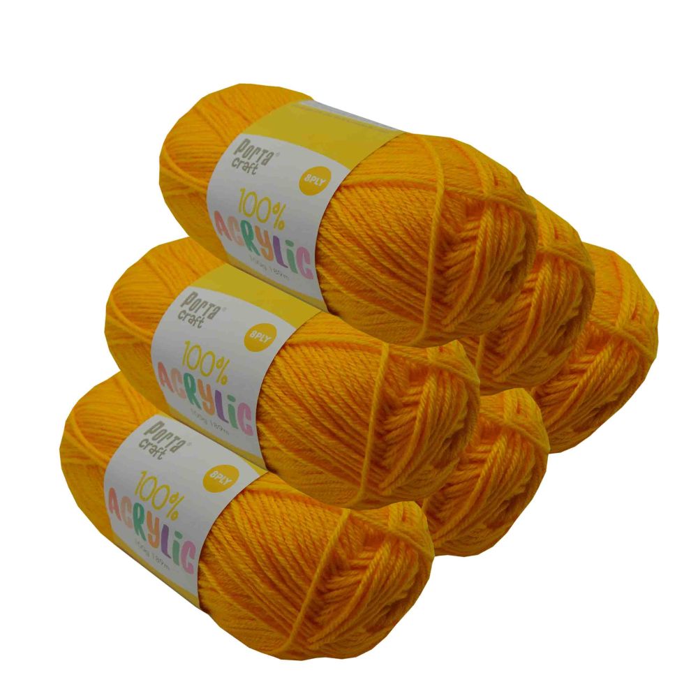 Acrylic Yarn Canary Yellow 100g