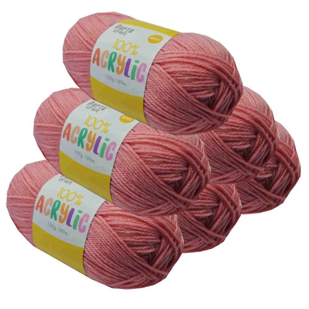 Acrylic Yarn Dusty Pink 100g