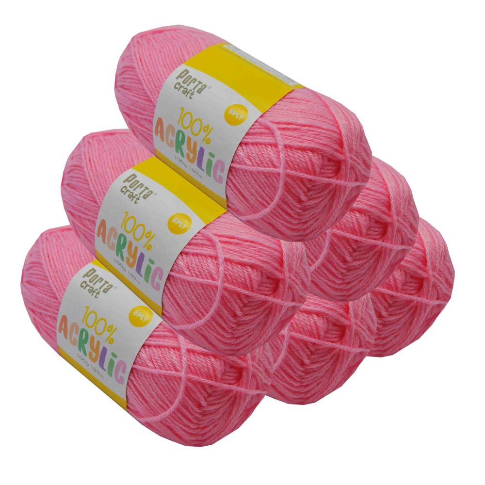 Acrylic Yarn Baby Pink 100g