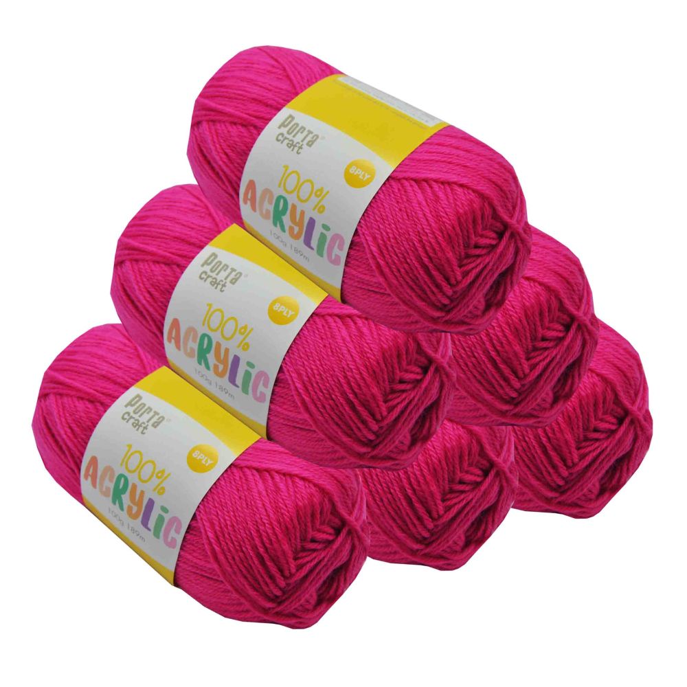 Acrylic Yarn Rose Pink 100g