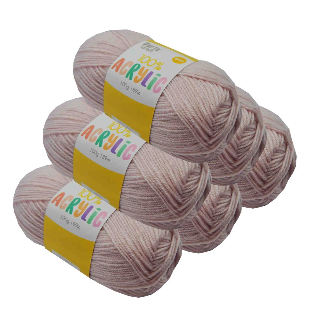 Acrylic Yarn Petal Pink 100g
