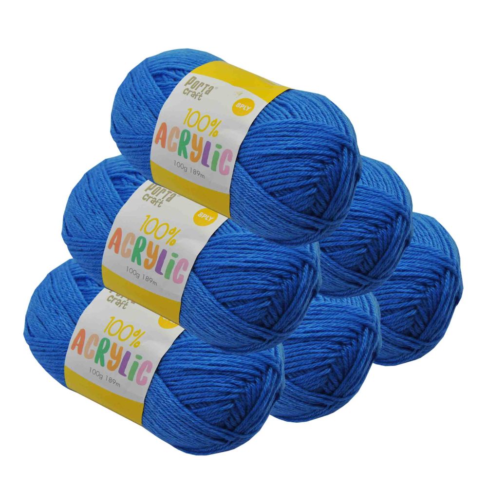Acrylic Yarn True Blue 100g