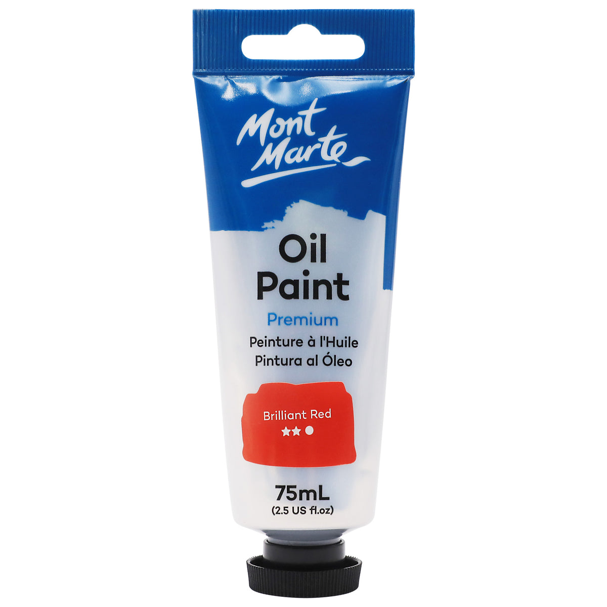 Oil Paint Premium 75ml Tube - Brilliant Red - Mont Marte