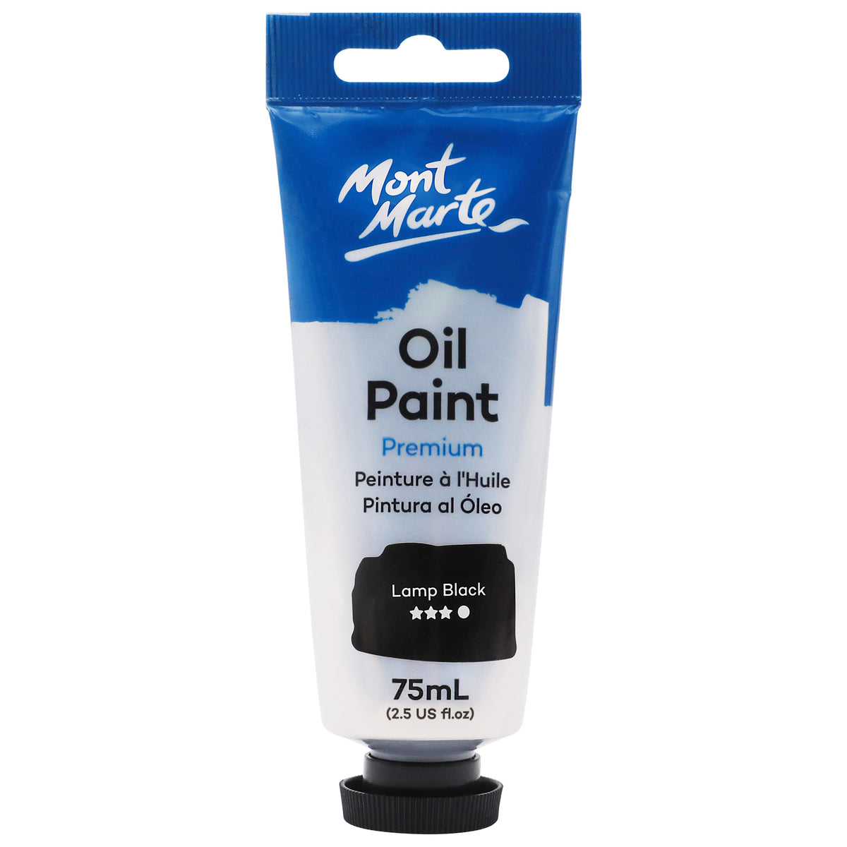 75ml Oil Paint Tube - Lamp Black - Mont Marte