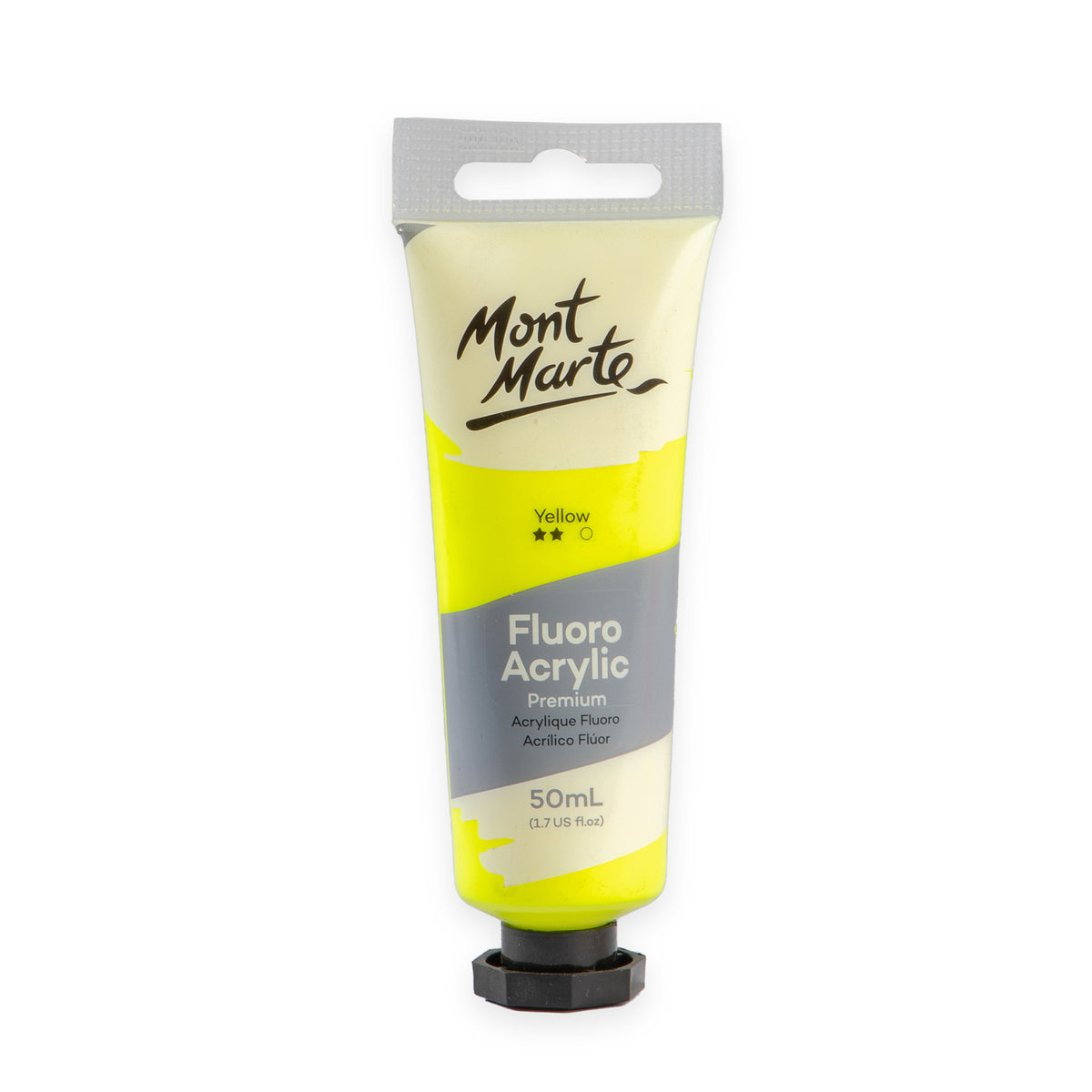 Fluoro Acrylic Paint Premium 50ml Tube - Yellow - Mont Marte