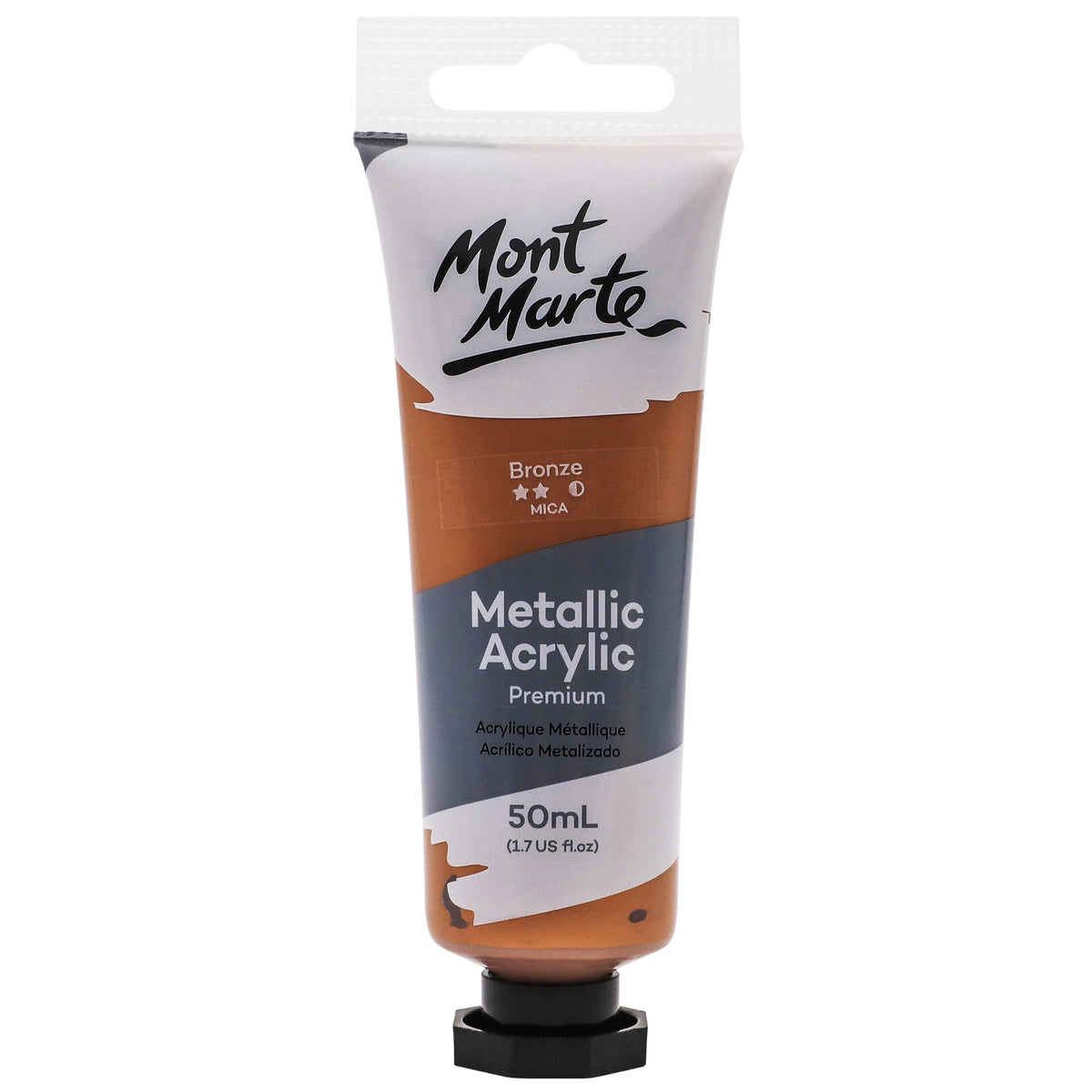 Metallic Acrylic Paint Premium 50ml Tube - Bronze - Mont Marte