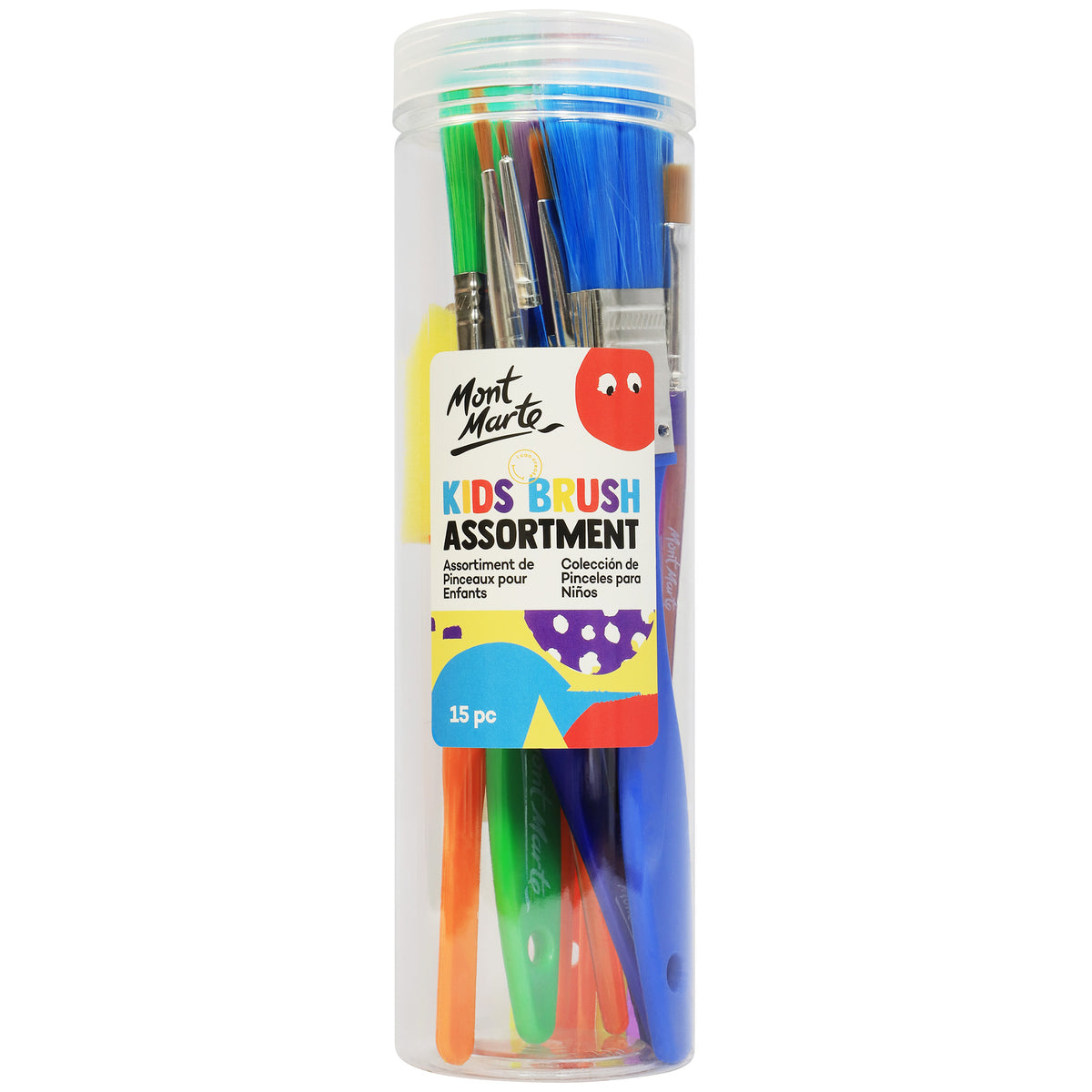 Kids Paint Brushes - 15 Piece Set - Mont Marte