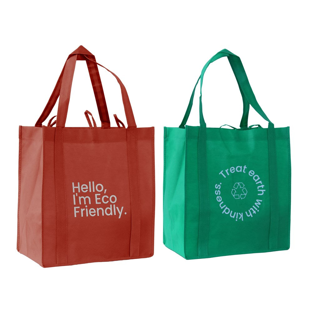Non Woven Carry Bag 37cm x 35cm x 19.8cm Assorted Red and Green