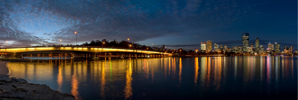 Narrows Bridge on the Swan River 156cm x 60cm / Black