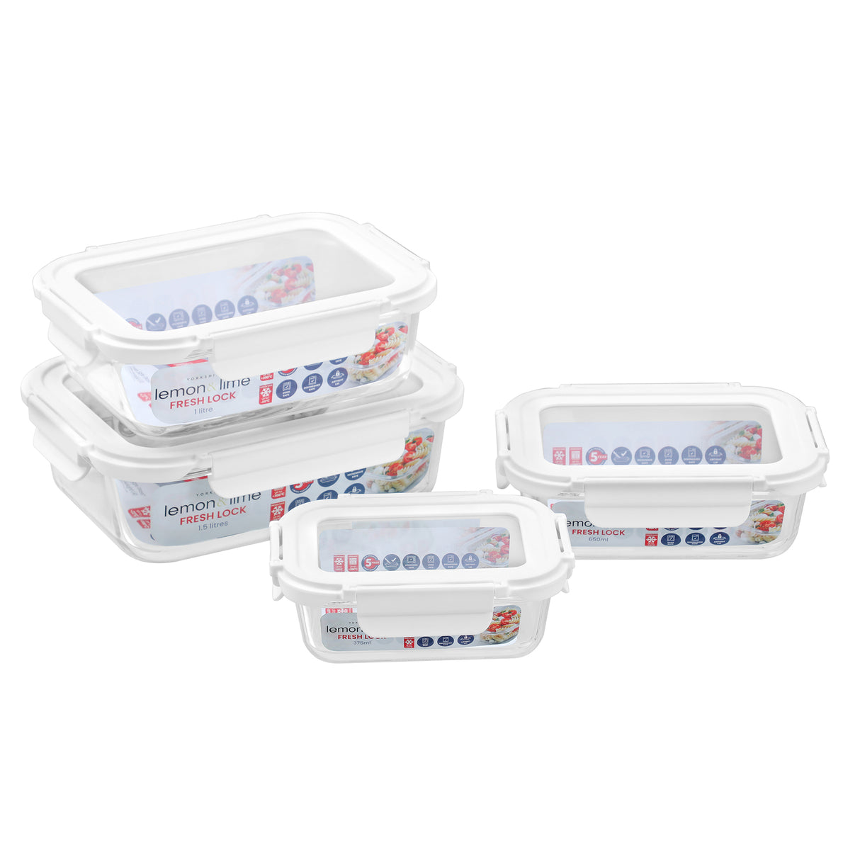 Yorkshire Glass Container with Lid 1.5L