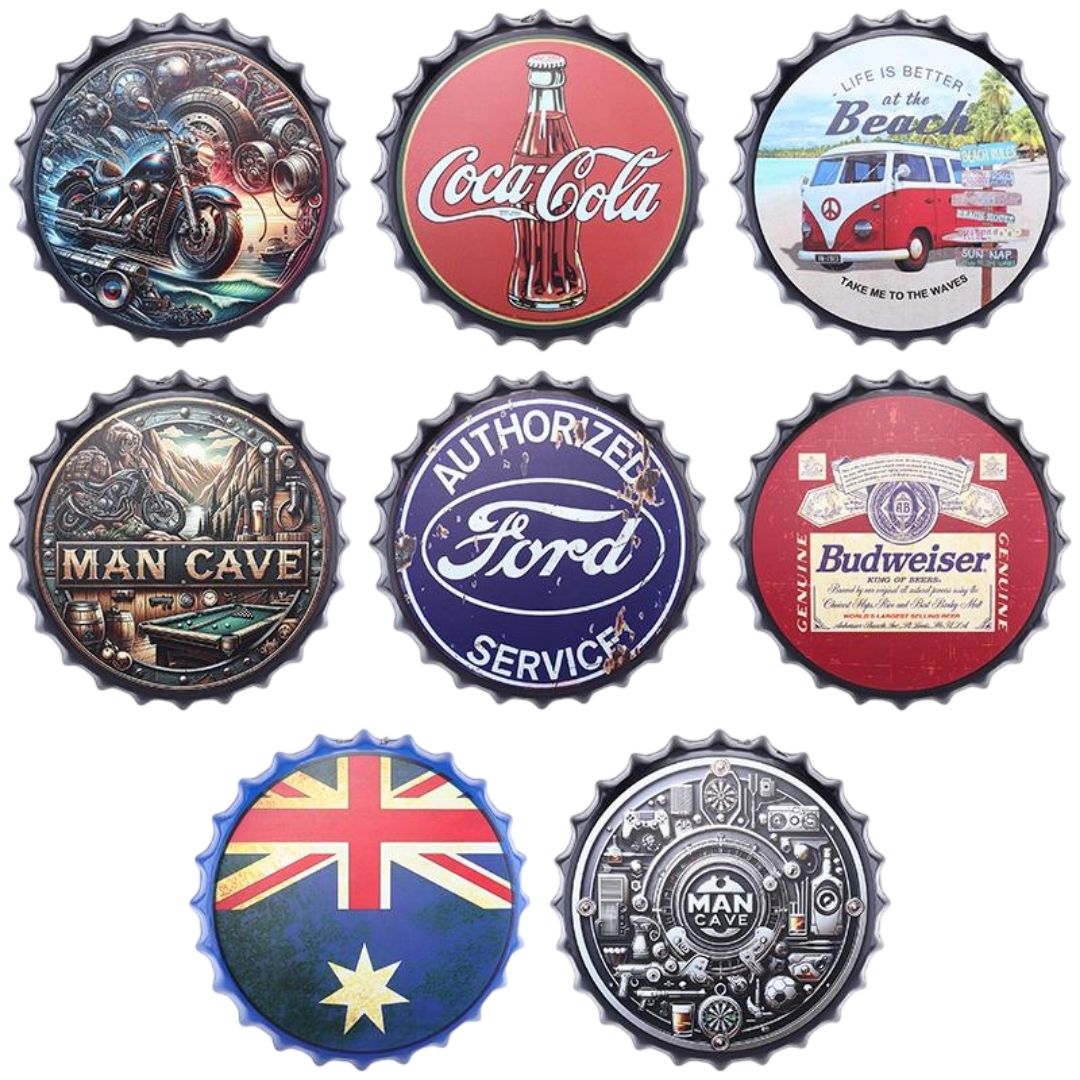 Metal Retro Bottle Top Sign