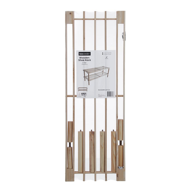 2 Tier Wooden Shoe Rack 74x26x30cm
