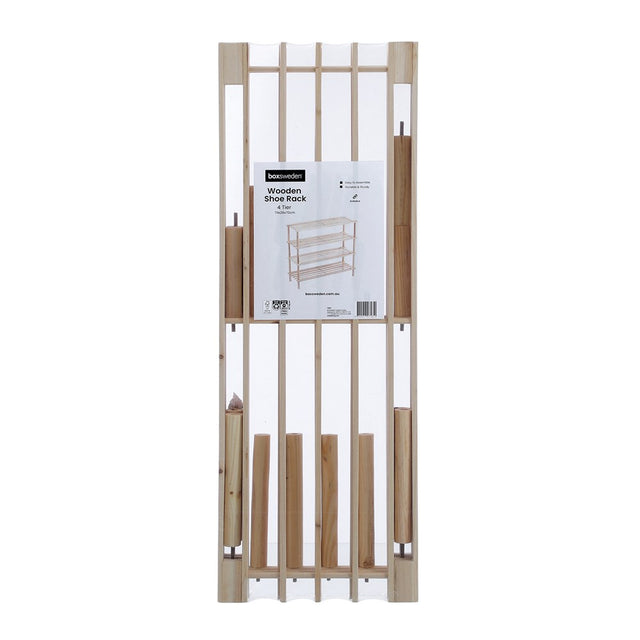 4 Tier Wooden Shoe Rack 74cm x 26cm x 70cm
