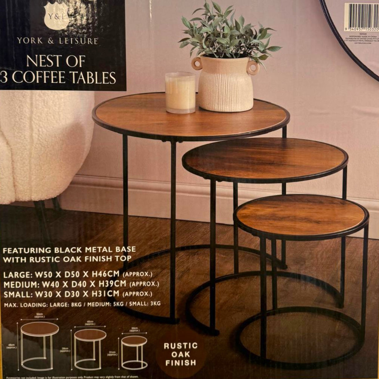 Nested Side Table Set - 3 Piece