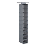 10 Compartment Hanging Wardrobe Shelf Organiser