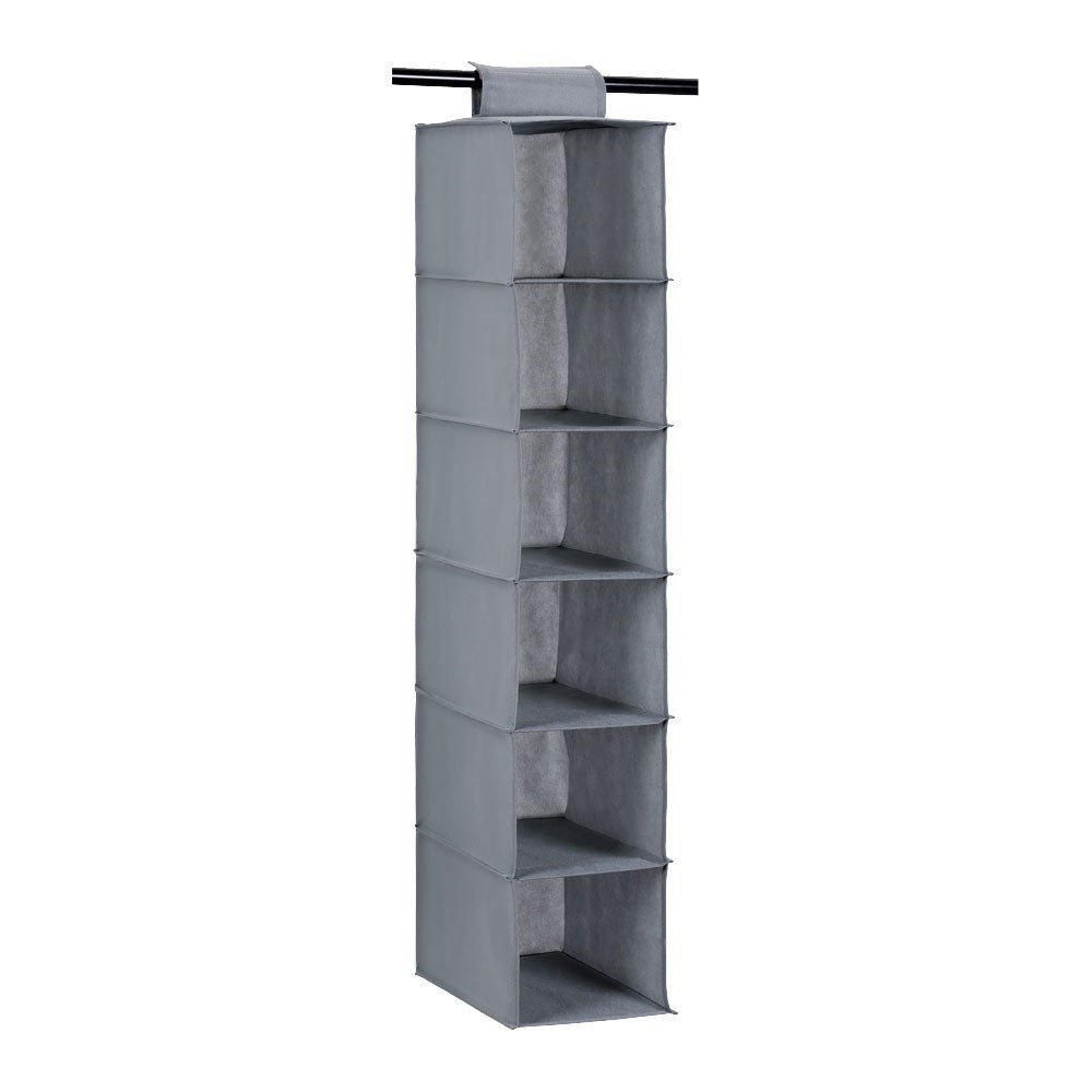 6 Compartment Wardrobe Storage 20cm x 30cm x 105cm 2 Assorted