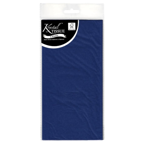 Dark Blue Tissue Paper - 5 Sheets