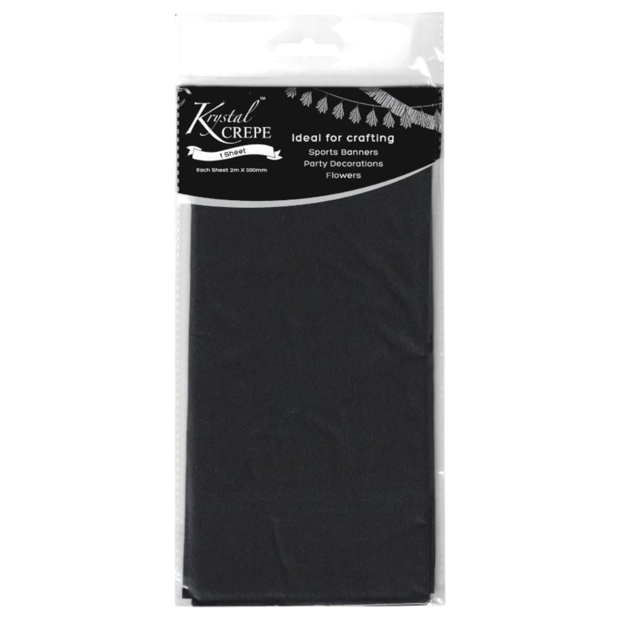 Black Crepe Paper - 1 Sheet