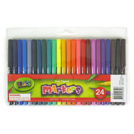 Fine Point Coloured Markers – 24 Pack