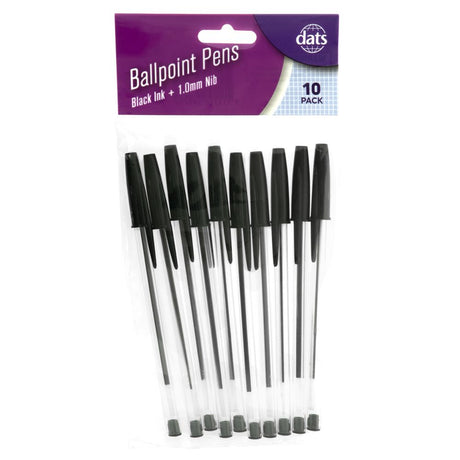 Black Ballpoint Pens – 10 Pack