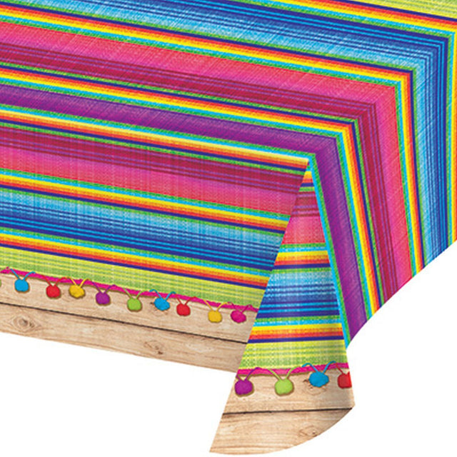 Serape Fiesta Plastic Tablecover 137cm x 259cm - Multicoloured