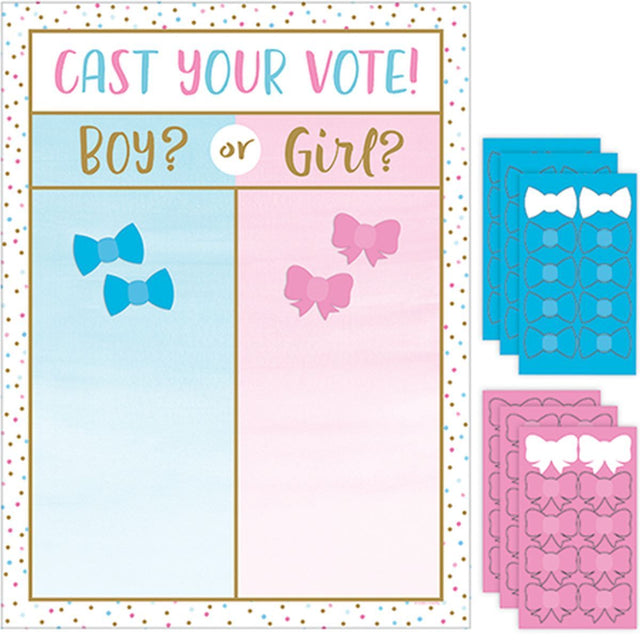 Gender Reveal Cast Your Vote Party Game - Multicoloured